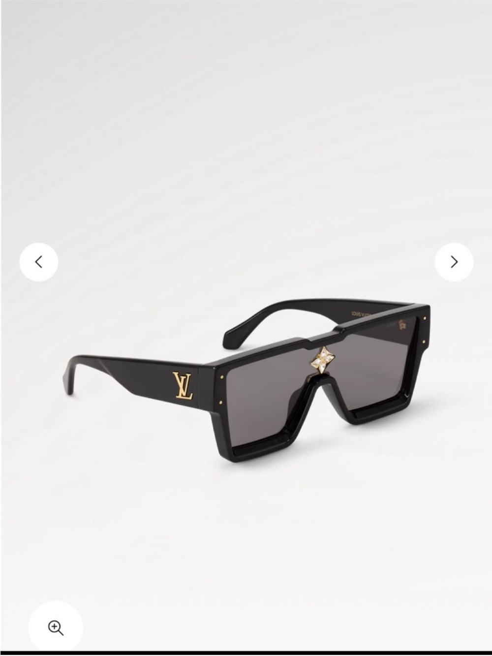 Louis Vuitton Black Shield Sunglasses with Gold LV Detail